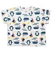 [ベビー]半袖Tシャツ　総柄　オフホワイト