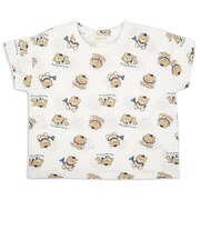 [ベビー]半袖Tシャツ　総柄　ベージュ