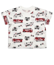 [キッズ]半袖Tシャツ　総柄　レッド