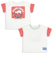 [ベビー]半袖Tシャツ　バックプリント　レッド