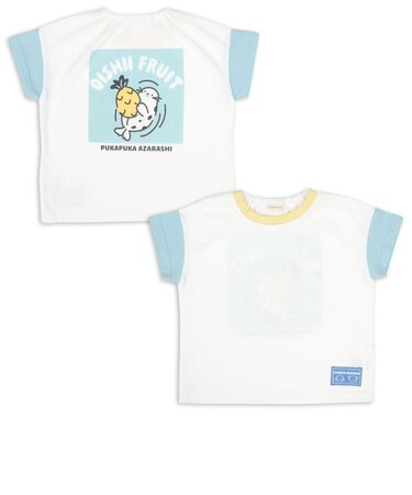 [ベビー]半袖Tシャツ　バックプリント　サックス