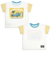 [キッズ]半袖Tシャツ　バックプリント　イエロー