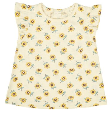 [ベビー]半袖Tシャツ　総柄　イエロー