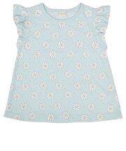 [キッズ]半袖Tシャツ　総柄　サックス