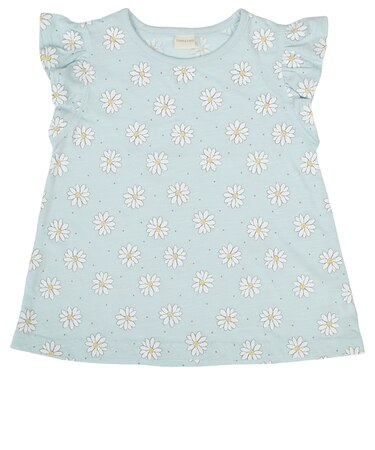 [キッズ]半袖Tシャツ　総柄　サックス