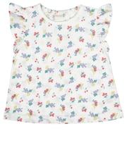 [ベビー]半袖Tシャツ　総柄　パープル