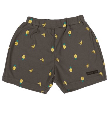 [ベビー]ショートパンツ　ニットツイル　チャコールグレー