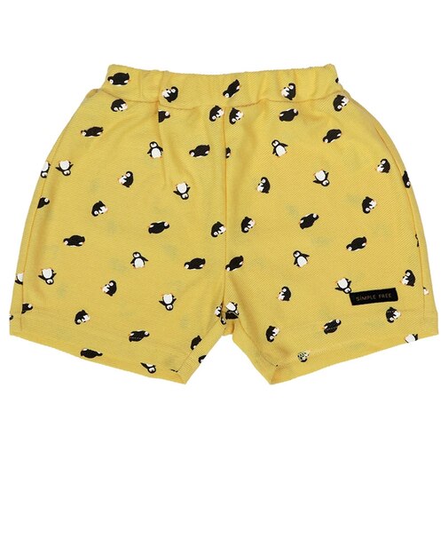 [ベビー]ショートパンツ　ニットツイル　イエロー