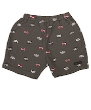 [キッズ]ショートパンツ　ニットツイル　チャコールグレー