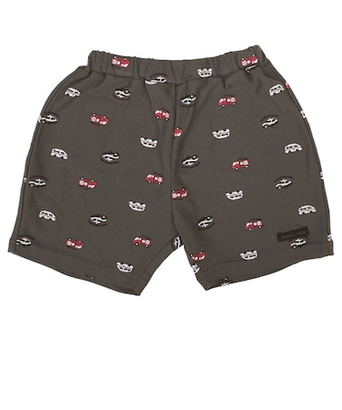 [キッズ]ショートパンツ　ニットツイル　チャコールグレー