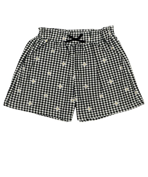[キッズ]ショートパンツ　ニットツイル　ブラック