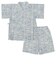 [キッズ]甚平(じんべい)スーツ うみのいきもの柄 グレー