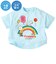 [ベビー]半袖Tシャツ　レインボー　機能性　スヌーピー　サックス