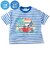 [キッズ]半袖Tシャツ　ボーダー　機能性　スヌーピー　ブルー