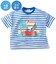 [キッズ]半袖Tシャツ　ボーダー　機能性　スヌーピー　ブルー