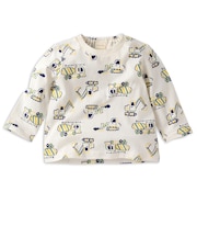 [ベビー]長袖　Tシャツ　総柄　グリーン