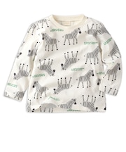 [キッズ]長袖　Tシャツ　総柄　グレー