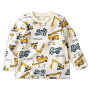 [キッズ]長袖　Tシャツ　総柄　イエロー