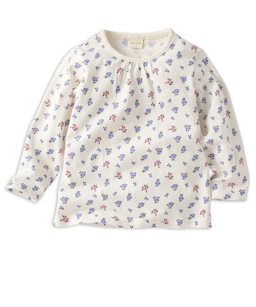 [キッズ]長袖　Tシャツ　総柄　ブルー