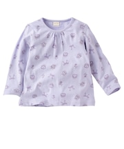 [キッズ]長袖　Tシャツ　総柄　パープル