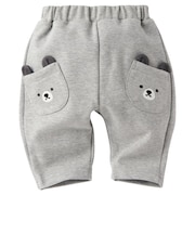 [ベビー]7分丈パンツ　アニマルポケット　グレー