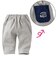 [キッズ]7分丈パンツ　ポケット　刺しゅう　グレー
