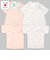 ふわふわコットンはじめて肌着4点セット　スナップ　ピンク