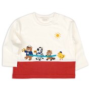[ベビー]長袖　Tシャツ　切替　レッド