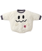 [ベビー]ハロウィンまるロンパース おばけ オフホワイト