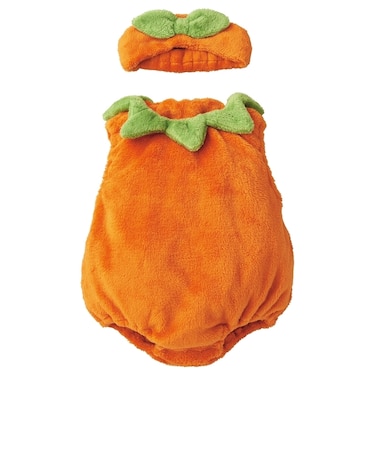[70～80cm]かぼちゃロンパースセット オレンジ ハロウィン