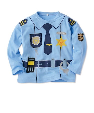 [キッズ]おしごとごっこTシャツ 警察官 ブルー