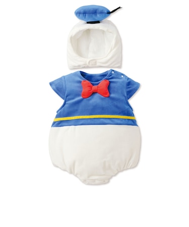 [80～90cm]帽子付きコスチュームロンパース ドナルドダック