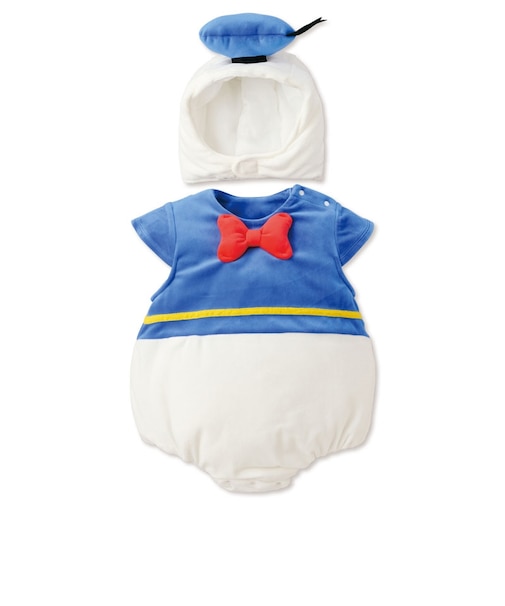 [80～90cm]帽子付きコスチュームロンパース ドナルドダック