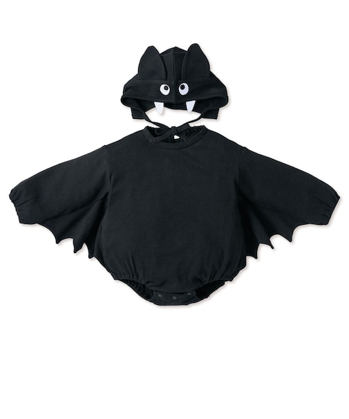 [ベビー]こうもりロンパース ボンネットつき ハロウィン