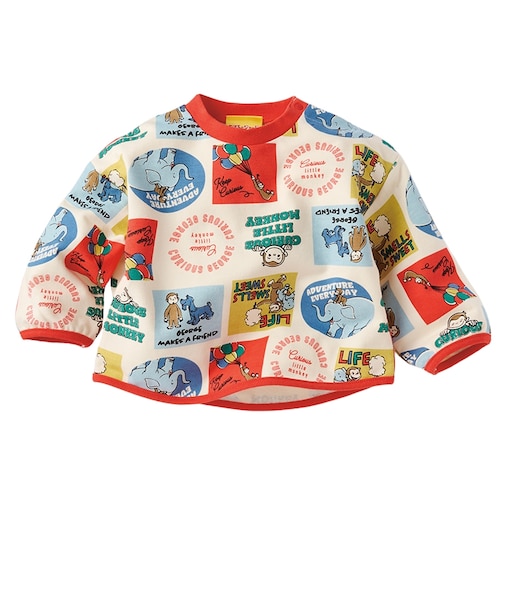 [ベビー]長袖Ｔシャツ　おさるのジョージ　アイボリー