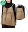 [前後着用可能]長袖トップス付きドット柄キャミ　モカ