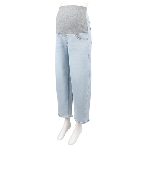 バレルレッグデニムパンツ サックス