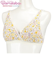 ラクラク授乳ハーフトップ花柄（ホックタイプ）　イエロー