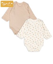 ふわふわコットン長袖ロンパース2枚組かぶりパン
