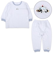 [ベビー]長袖パジャマ　かぶり　キルト　車
