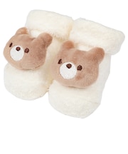 ふわふわぬいぐるみ付きソックス くま