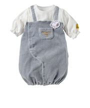 長袖ドレスオール　PEANUTS Baby　オーバーオール風　グレー