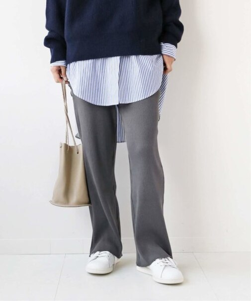 TC テレコ ストレート リブパンツ