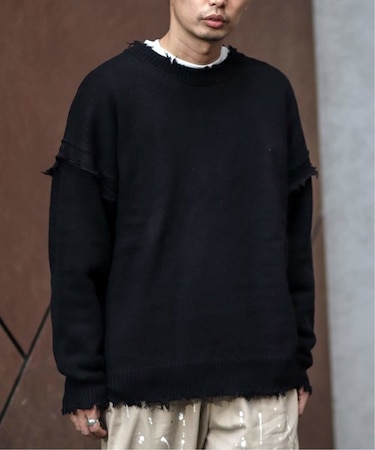 【DETROIT / デトロイト】ダメージレイヤード ウィンターニット