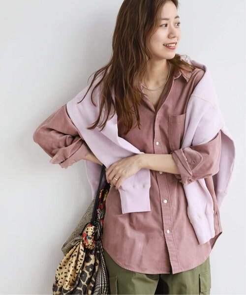 ２点おまとめ割◆レリューム　シャツコールビッグスキッパー　ピンク　コーデュロイ シャツコールビッグスキッパー◇｜ジャーナルスタンダード レリューム