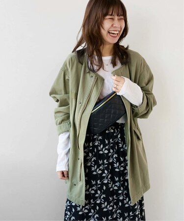 コットンツイルノーカラーショートモッズ