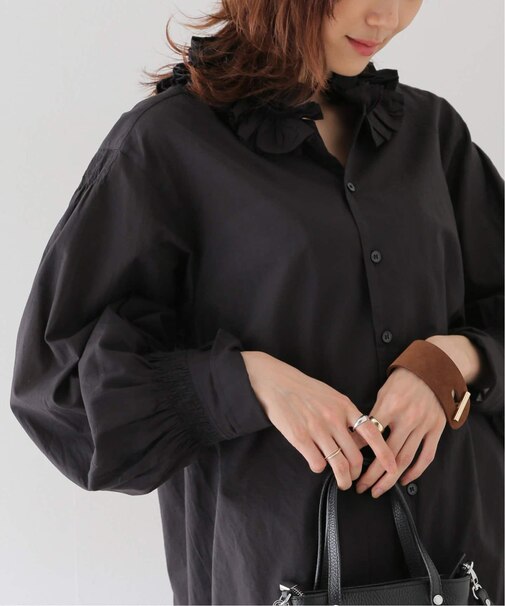crinkle crinkle crinkle】cotton frill coller shirts：シャツ 