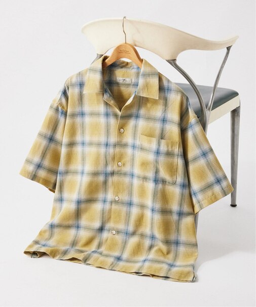 T/C ガーゼ オンブレチェック 半袖シャツ