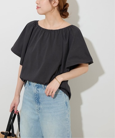 ギャザーネックショートスリーブ