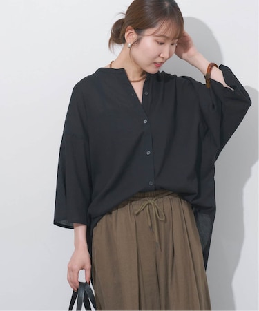 楊柳バンドカラーシャツ